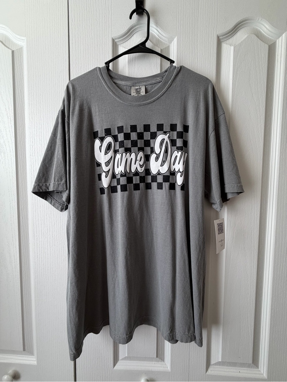 Comfort Colors Gray Game Day Checkerboard Tee